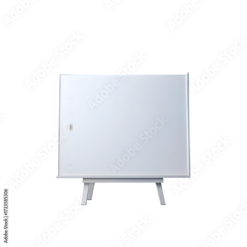 Whiteboard on stand isolated on transparent background for office presentation