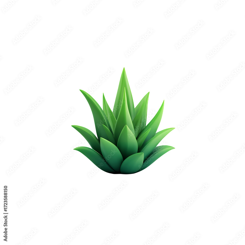 Fototapeta premium Aloe vera 3d style isolated on transparent background