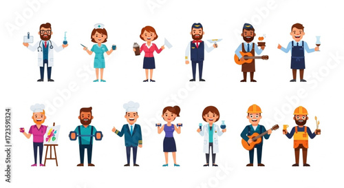 characters of different professions vector illustration
