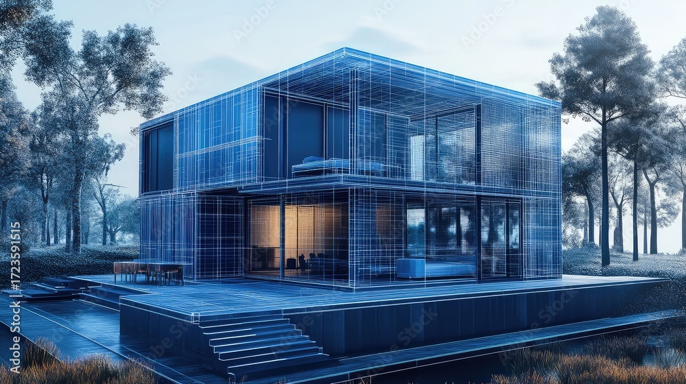 Obraz premium plan ai analysis of modular housing unit design plan