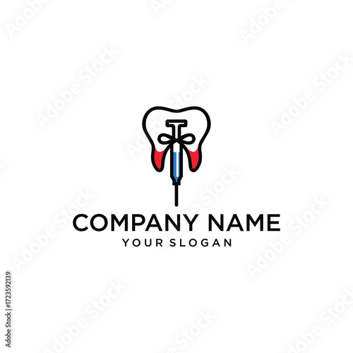 combined dental with injections logo design inspiration