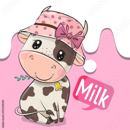 Cute cartoon cow