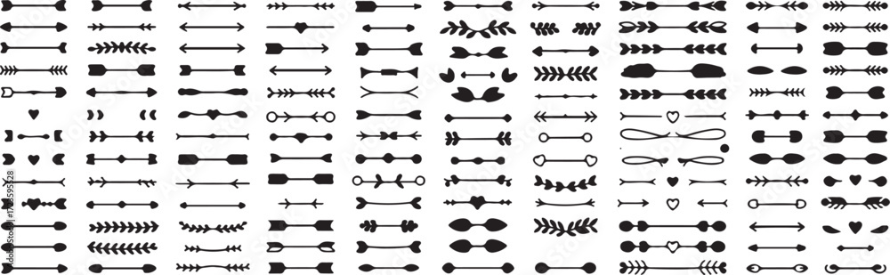 Fototapeta premium set of decorative arrow vectors in ai eps jpeg png ready for invitations posters logos and digital art motifs