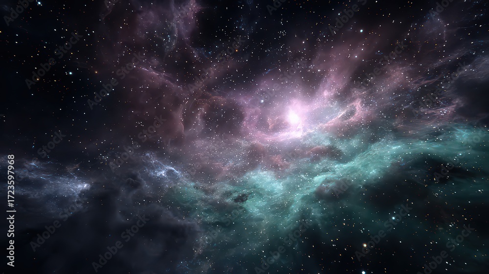 Fototapeta premium Cosmic Nebula With Interstellar Dust