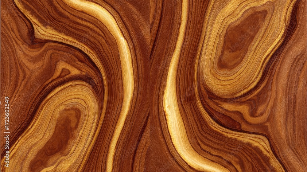 Fototapeta premium Abstract Pattern of Natural Wood Grain with Swirls and Shades of Brown and Yellow Tones for Creative Projects