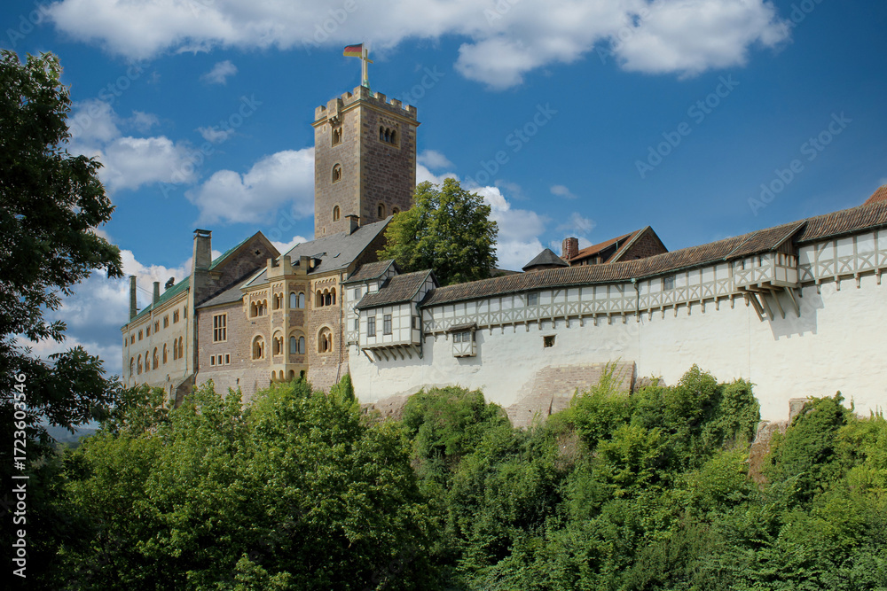 Fototapeta premium Ansicht der Wartburg oberhalb der Lutherstadt Eisenach_01