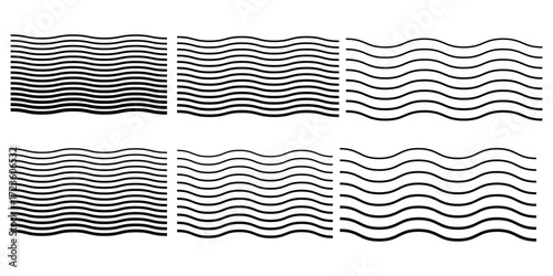 Waves line set. Wave ornament pattern. Set of wavy zigzag lines. Wave thin line background. Vector zigzag and wavy horizontal underline