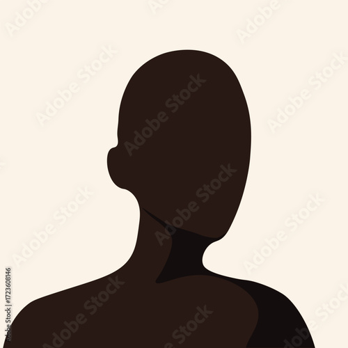 Anonymous. Incognito. Vector illustration of simple faceless human portrait. Perfect design for social media account  icon. EPS 10