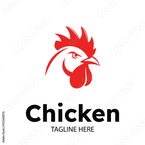 Bold Chicken Head Logo Template - A Vector Design For Poultry Business