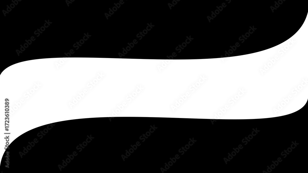 Fototapeta premium Abstract black and white curved ribbon banner with copy space