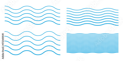 Waves line set. Wave ornament pattern. Set of wavy zigzag lines. Wave thin line background. Vector zigzag and wavy horizontal underline