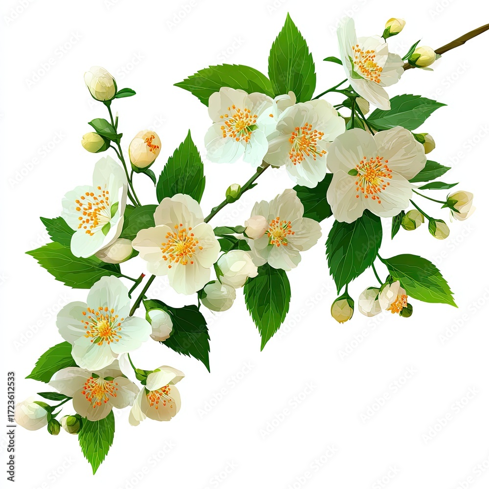 Obraz premium Delicate spring blossoms on a branch