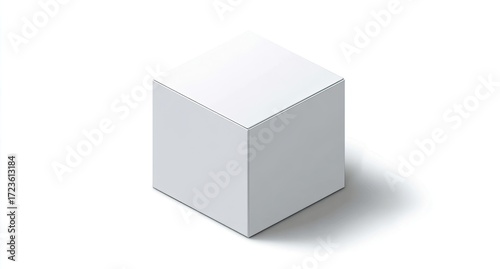 Blank white cube, isometric view