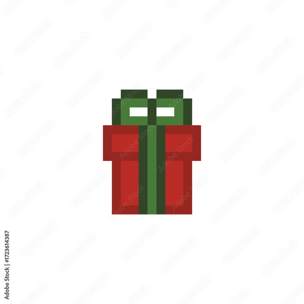 Obraz premium pixel art christmas gift vector icon pixel element for 8 bit game