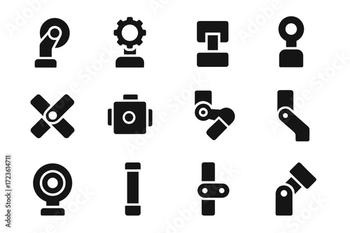 Revolute icon cylindrical swivel vector robotic joints axis prismatic wrist socket slider