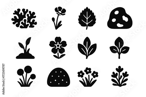 Birch shrub icon alpine plant dome herb arctic icons vector dwarf tundra