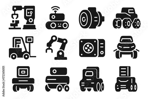 Icons embedded edge ai module computation unit camera icon vector robot robotics