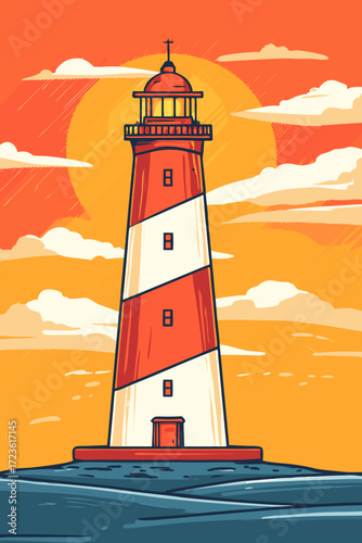lighthouse, sea, light, ocean, coast, sky, beacon, 