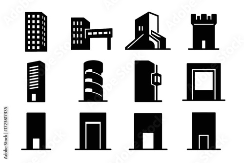 Lift recessed detail bridge brutalist vector maintenance stair parapet tower icons icon