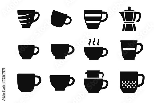 Bowl design vector grip icon coffee layered italian tiny modern cup latte