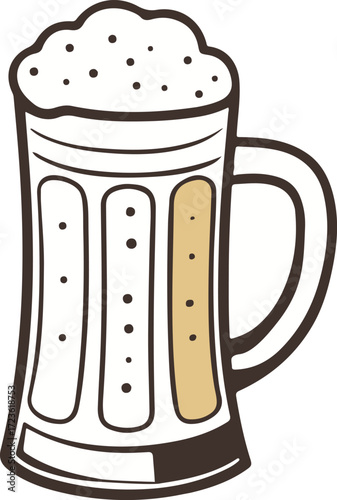 Foamy Beer Mug Illustration