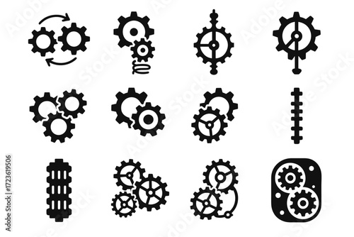 Vector axial kinetic housing stack layers icon gear watch cylindrical structure