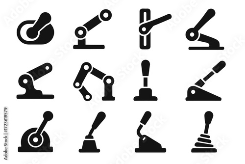 Switch vector tension icons lever mechanical industrial shift slider linear joint icon