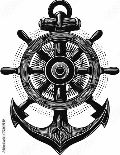 steering wheel and anchor