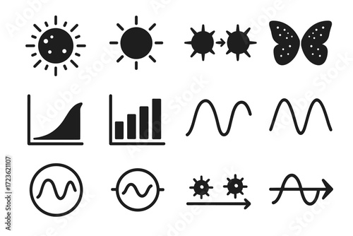 Vector rising solar cycle arc arrow flip minimum state maximum icon