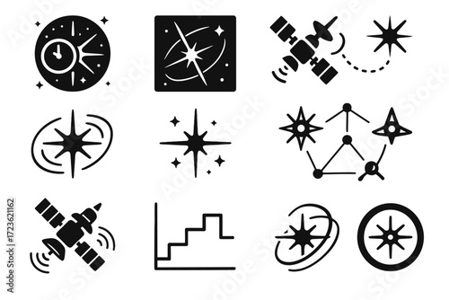 Pulsar deep icon signal navigation array pulses beacon vector icons space interstellar