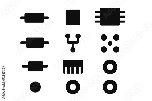 Pcb vector edge transistor footprint via pads icon capacitor ic holes icons