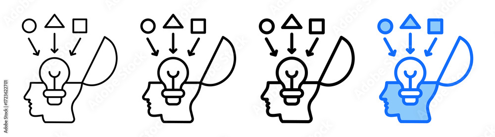Fototapeta premium Open Innovation Icon Different Style Outline Collection Set
