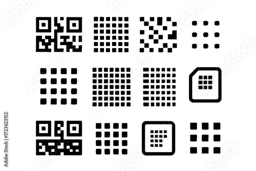Icon data vector fine code embedded square minimal tiny footprint compact