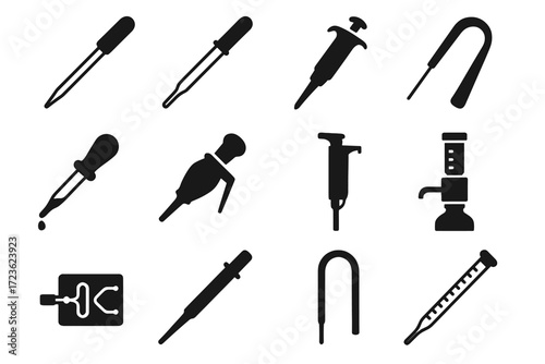 Graduated handling arc pipette liquid serological icon sketch repeater shape icons dispenser