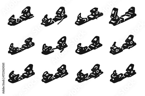 Icons binding telemark backcountry tech vector junior rental ski icon touring