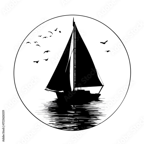silhouette of a sailing ship