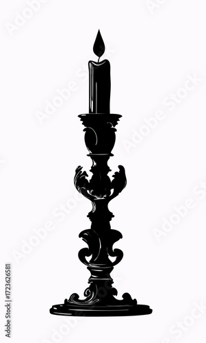 vintage candlestick with candle