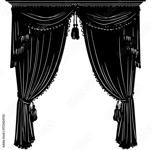vector illustration of a stage curtain