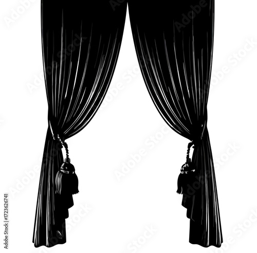 curtain, theater, stage, velvet, curtains, drapes, 