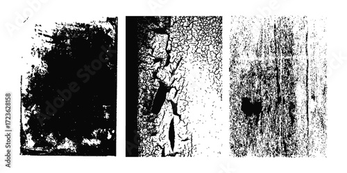 Collection of ink Brush Strokes. Set of vector Grunge Brushes. Dirty textures of banners, boxes, frames and design elements. Painted objects Isolated