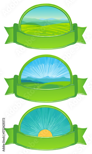 vector, icon, label, design, illustration, leaf, green, 