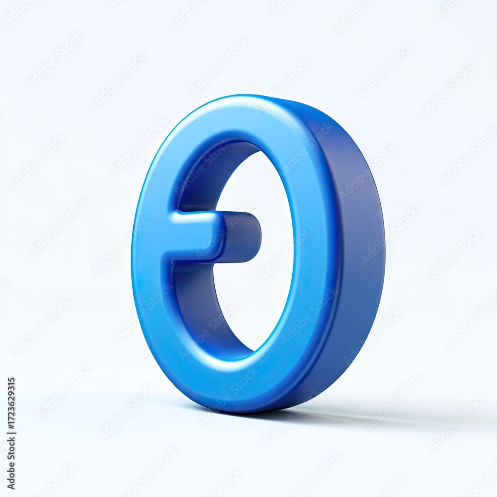 Obraz premium Bold, 3D blue circle with a centered horizontal bar