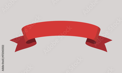 Classic red banner ribbon decoration for promotions awards events and special occasions.