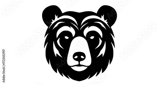 Grizzly bear snout black white icon