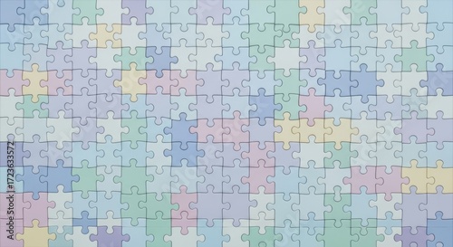 Soft pastel puzzle pieces forming a calming, interconnected pattern