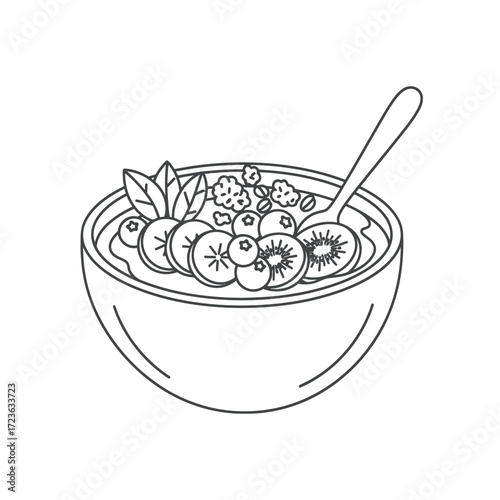 vector illustration of a bowl of cereal