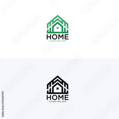 letter hh home logo design vector illustration