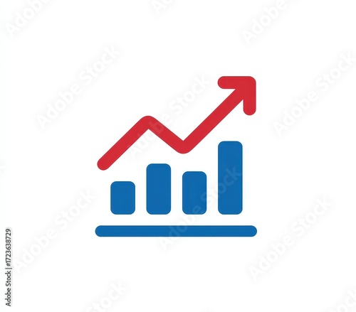 Red And Blue Growing Graph Icon