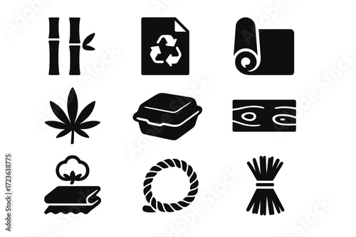 Plank organic natural bamboo icon icons vector straw cork materials renewable leaf