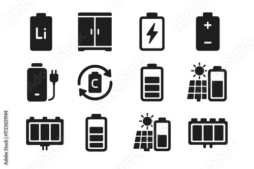 Vector systems minus unit ev power icons lithium battery symbol module icon